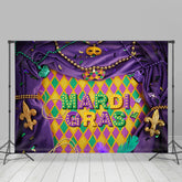 Aperturee - Purple Glitter Masquerade Mardi Gras Backdrop